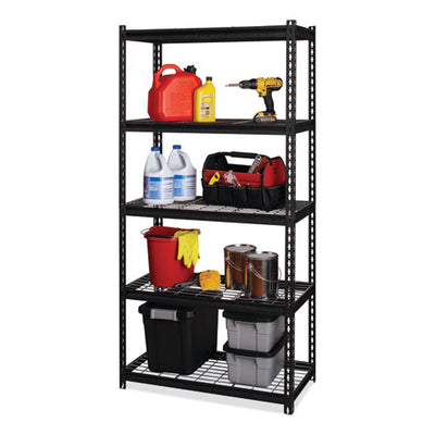 Iron Horse 2300 Wire Deck Shelving, Five-shelf, 36w X 18d X 72h, Black, Ships In 4-6 Business Days