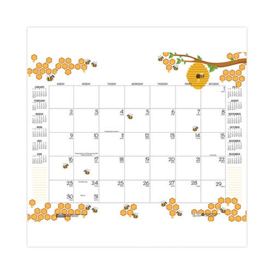 Recycled Honeycomb Desk Pad Calendar, 22 X 17, White/multicolor Sheets, Brown Corners, 12-month (aug To July): 2023 To 2024