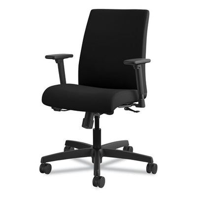 Ignition Series Fabric Low-back Task Chair, Supports Up To 300 Lb, 17" To 21.5" Seat Height, Black