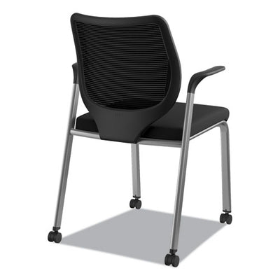 Nucleus Series Multipurpose Stacking Chair With Ilira-stretch M4 Back, Supports Up To 300 Lb, Black Seat/back, Platinum Base