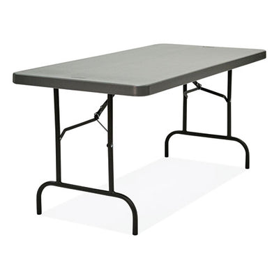 Indestructable Commercial Folding Table, Rectangular, 60" X 30" X 29", Charcoal Top, Charcoal Base/legs