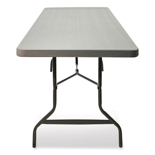 Indestructable Commercial Folding Table, Rectangular, 96" X 30" X 29", Charcoal Top, Charcoal Base/legs