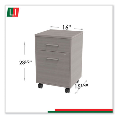 Urban Mobile File Pedestal, Left Or Right, 2-drawers: Box/file, Legal/a4, Ash, 16" X 15.25" X 23.75"