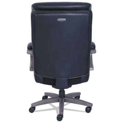 Woodbury Big/tall Executive Chair, Supports Up To 400 Lb, 20.25" To 23.25" Seat Height, Black Seat/back, Weathered Gray Base