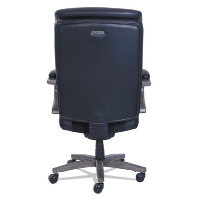 Woodbury High-back Executive Chair, Supports Up To 300 Lb, 20.25" To 23.25" Seat Height, Black Seat/back, Weathered Gray Base