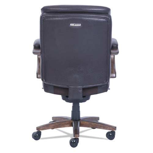 Woodbury Mid-back Executive Chair, Supports Up To 300 Lb, 18.75" To 21.75" Seat Height, Brown Seat/back, Weathered Sand Base