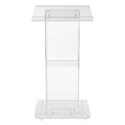 Clear Acrylic Lectern With Shelf, 24 X 15 X 46, Clear, Ships In 1-3 Business Days