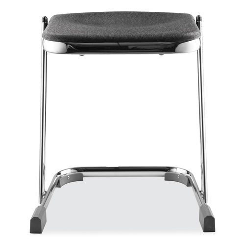 6600 Series Elephant Z-stool, Backless, Supports Up To 500lb, 18" Seat Height, Black Seat, Chrome Frame,ships In 1-3 Bus Days