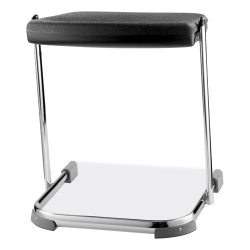 6600 Series Elephant Z-stool, Backless, Supports Up To 500lb, 18" Seat Height, Black Seat, Chrome Frame,ships In 1-3 Bus Days