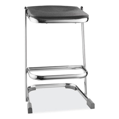 6600 Series Elephant Z-stool, Backless, Supports Up To 500lb, 24" Seat Height, Black Seat, Chrome Frame,ships In 1-3 Bus Days