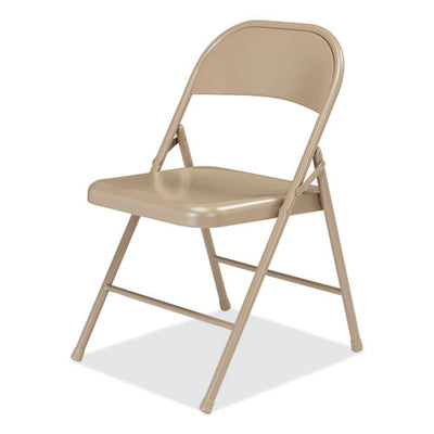 900 Series All-steel Folding Chair, Supports 250lb, 17.75" Seat Height, Beige Seat/back/base, 4/ct,ships In 1-3 Business Days