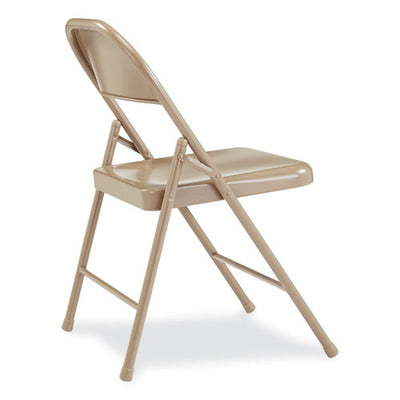 900 Series All-steel Folding Chair, Supports 250lb, 17.75" Seat Height, Beige Seat/back/base, 4/ct,ships In 1-3 Business Days