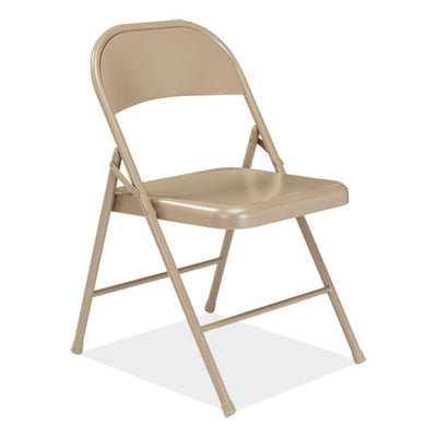 900 Series All-steel Folding Chair, Supports 250lb, 17.75" Seat Height, Beige Seat/back/base, 4/ct,ships In 1-3 Business Days