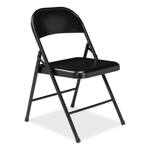 900 Series All-steel Folding Chair, Supports 250lb, 17.75" Seat Height, Black Seat/back/base, 4/ct,ships In 1-3 Business Days