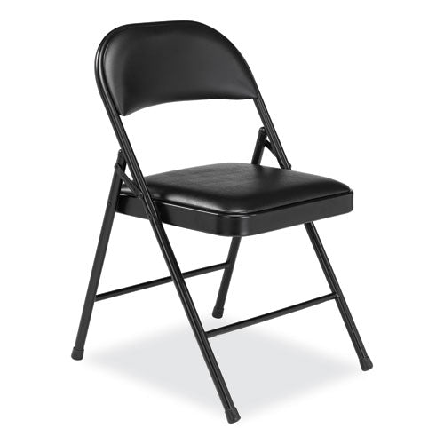 950 Series Vinyl Padded Steel Folding Chair, Supports Up To 250 Lb, 17.75" Seat Height, Black, 4/carton,ships In 1-3 Bus Days