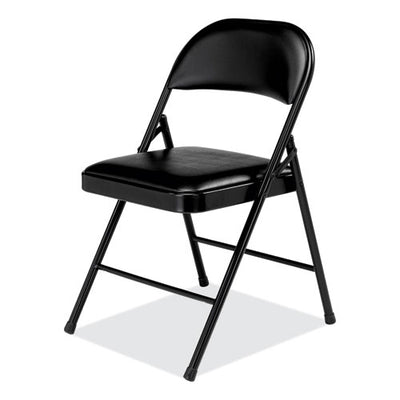 950 Series Vinyl Padded Steel Folding Chair, Supports Up To 250 Lb, 17.75" Seat Height, Black, 4/carton,ships In 1-3 Bus Days