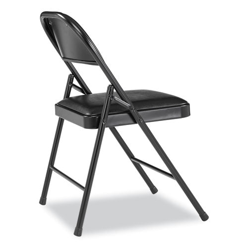 950 Series Vinyl Padded Steel Folding Chair, Supports Up To 250 Lb, 17.75" Seat Height, Black, 4/carton,ships In 1-3 Bus Days