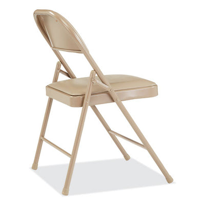 950 Series Vinyl Padded Steel Folding Chair, Supports Up To 250 Lb, 17.75" Seat Height, Beige, 4/carton,ships In 1-3 Bus Days