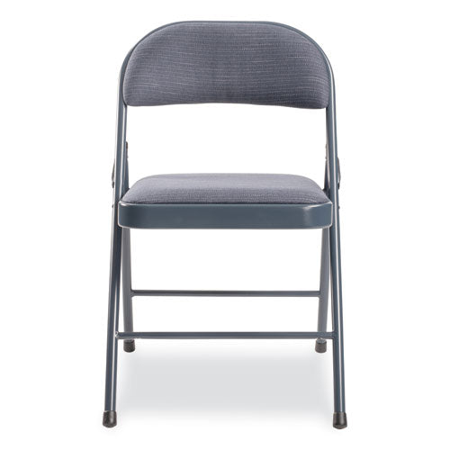 970 Series Fabric Padded Steel Folding Chair, Supports 250 Lb, 17.75" Seat Ht, Star Trail Blue, 4/ct,ships In 1-3 Bus Days