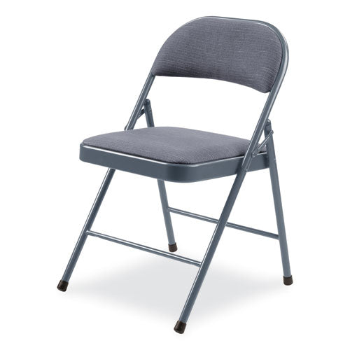 970 Series Fabric Padded Steel Folding Chair, Supports 250 Lb, 17.75" Seat Ht, Star Trail Blue, 4/ct,ships In 1-3 Bus Days