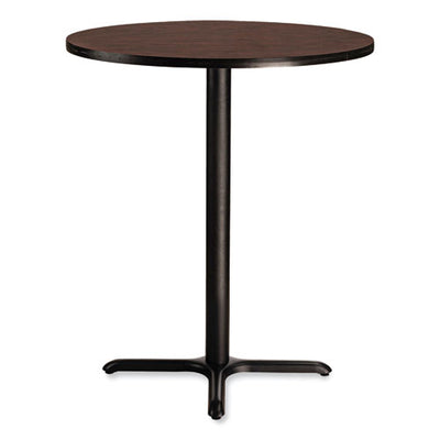 Cafe Table, 36" Diameter X 42h, Round Top/x-base, Mahogany Top, Black Base, Ships In 1-3 Business Days