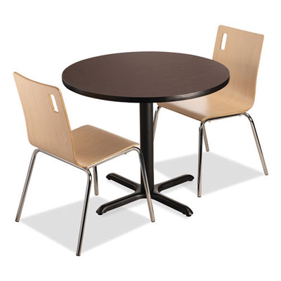 Cafe Table, 36" Diameter X 30h, Round Top/x-base, Mahogany Top, Black Base, Ships In 1-3 Business Days