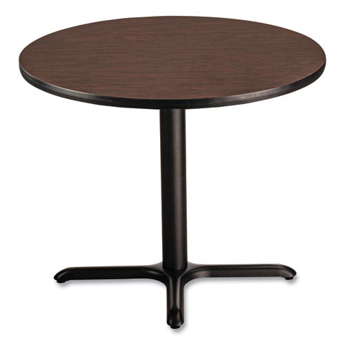Cafe Table, 36" Diameter X 30h, Round Top/x-base, Mahogany Top, Black Base, Ships In 1-3 Business Days