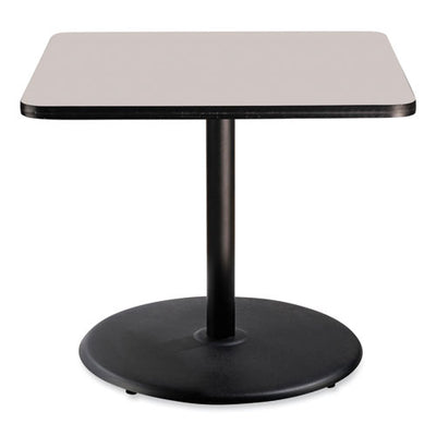 Cafe Table, 36w X 36d X 30h, Square Top/round Base, Gray Nebula Top, Black Base, Ships In 1-3 Business Days