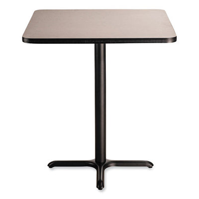 Cafe Table, 36w X 36d X 42h, Square Top/x-base, Gray Nebula Top, Black Base, Ships In 1-3 Business Days