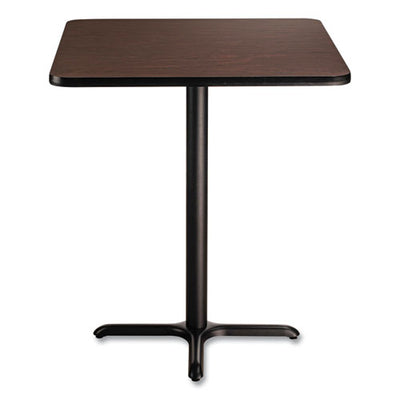 Cafe Table, 36w X 36d X 30h, Square Top/x-base, Mahogany Top, Black Base, Ships In 1-3 Business Days