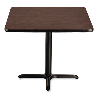 Cafe Table, 36w X 36d X 30h, Square Top/x-base, Mahogany Top, Black Base, Ships In 1-3 Business Days