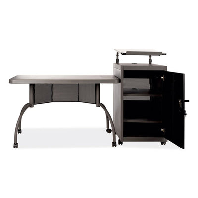 Teacher's Workpod Desk And Lectern Kit, 68" X 24" X 41", Charcoal Gray, Ships In 1-3 Business Days