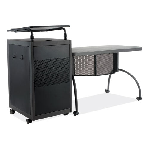 Teacher's Workpod Desk And Lectern Kit, 68" X 24" X 41", Charcoal Gray, Ships In 1-3 Business Days