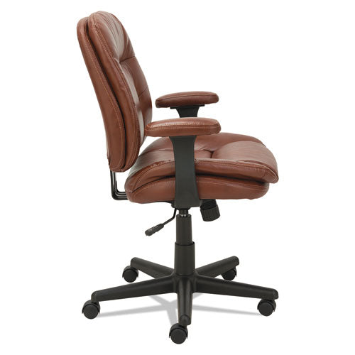 Swivel/tilt Bonded Leather Task Chair, Supports 250 Lb, 16.93" To 20.67" Seat Height, Chestnut Brown Seat/back, Black Base