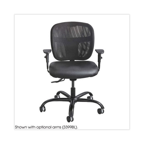 Vue Intensive-use Mesh Task Chair, Supports Up To 500 Lb, 18.5" To 21" Seat Height, Black Vinyl Seat/back, Black Base