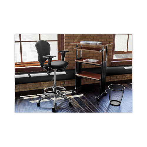 Metro Collection Extended-height Chair, Supports Up To 250 Lb, 23" To 33" Seat Height, Black Seat/back, Chrome Base
