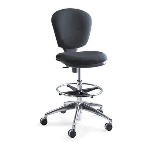 Metro Collection Extended-height Chair, Supports Up To 250 Lb, 23" To 33" Seat Height, Black Seat/back, Chrome Base
