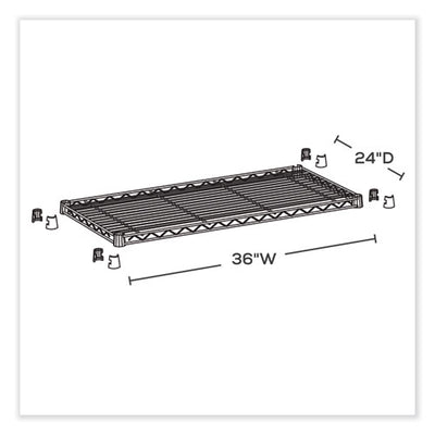 Industrial Extra Shelf Pack, 36w X 24d X 1.5h, Steel, Black, 2/pack, Ships In 1-3 Business Days