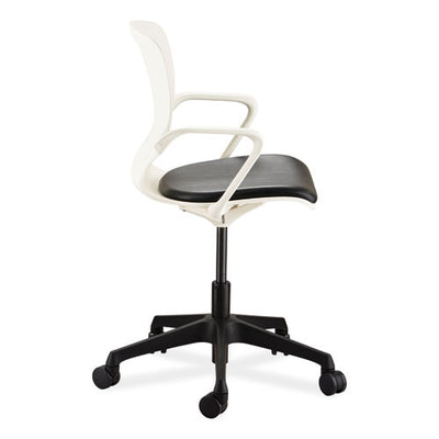 Shell Desk Chair, Supports Up To 275 Lb, 17" To 20" High Black Seat, White Back, Black/white Base, Ships In 1-3 Business Days