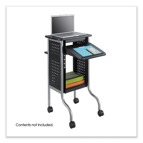 Scoot Presentation Cart, 50 Lb Capacity, 4 Shelves, 21.5" X 30.25" X 40.5", Black, Ships In 1-3 Business Days