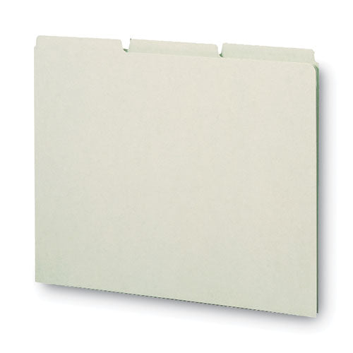 Recycled Blank Top Tab File Guides, 1/3-cut Top Tab, Blank, 8.5 X 11, Green, 100/box