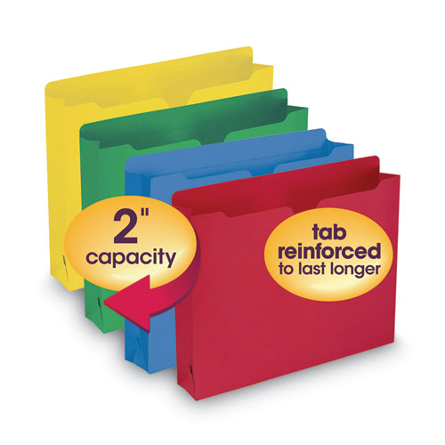 Colored File Jackets With Reinforced Double-ply Tab, Straight Tab, Letter Size, Assorted Colors, 50/box