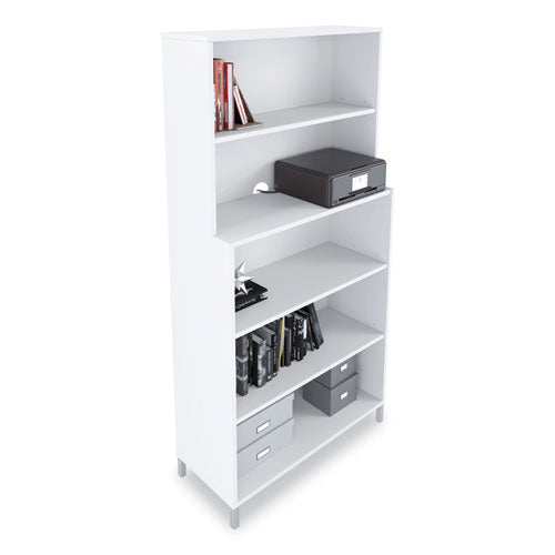 Essentials Laminate Bookcase, Five-shelf, 35.8w X 14.9d X 72h, White