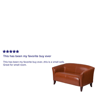 Cognac Leather Loveseat