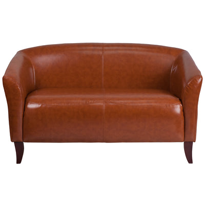 Cognac Leather Loveseat