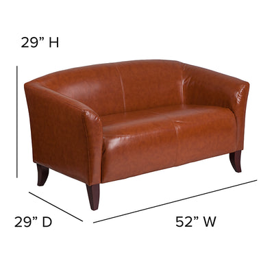 Cognac Leather Loveseat