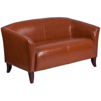 Cognac Leather Loveseat