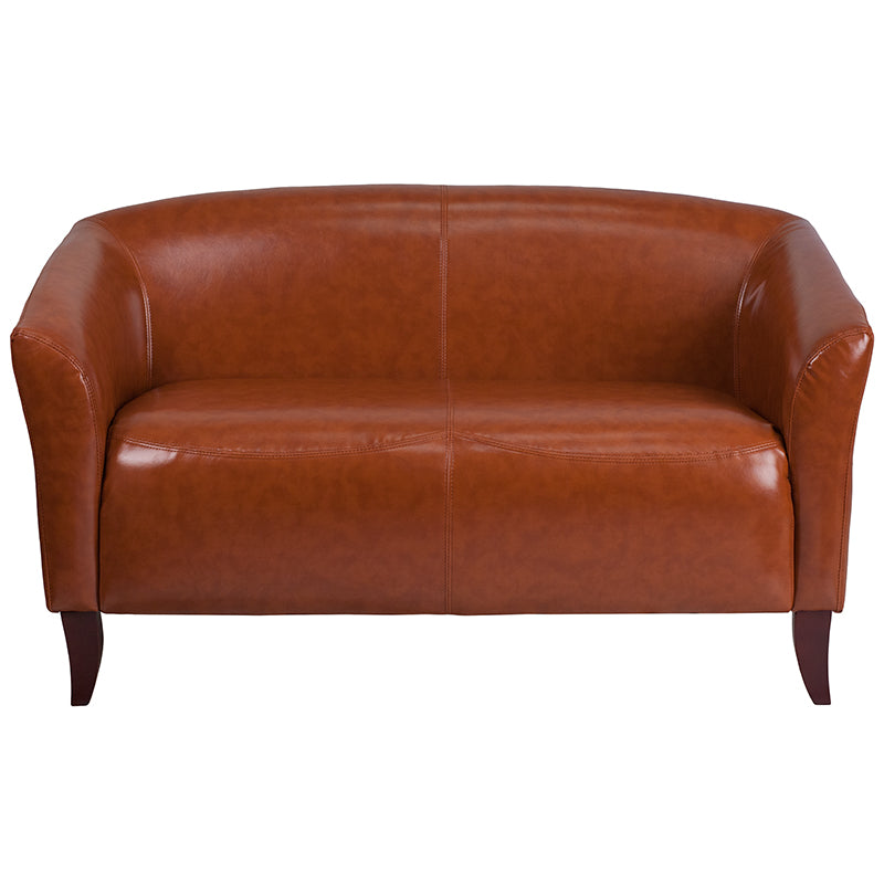 Cognac Leather Loveseat
