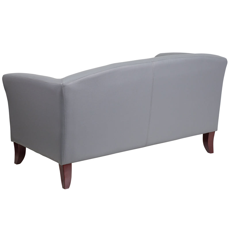 Gray Leather Loveseat