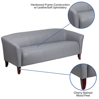 Gray Leather Sofa